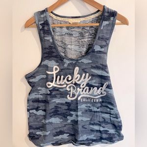 LUCKY BRAND blue camo tank